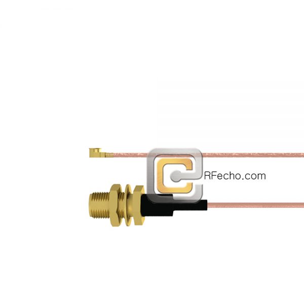 UMCX 2.5 Plug to SMA Female Bulkhead RG-178DS Coax and RoHS F075-451S0-320S1-30-N