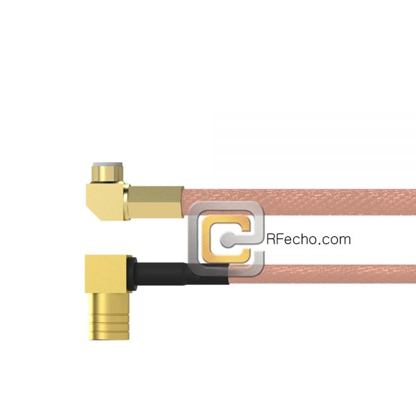 Right Angle MMCX Plug to Right Angle SMB Plug RG-316 Coax and RoHS F065-271R0-331R0-30-N