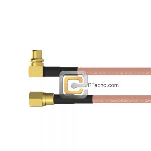 Right Angle MMCX Plug to SMC Plug RG-316 Coax and RoHS F065-271R0-341S0-30-N