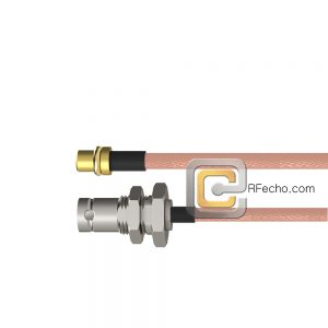 MMCX Plug to BNC Female Bulkhead RG-316 Coax and RoHS F065-271S0-220S1-30-N