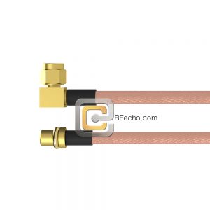 MMCX Plug to Right Angle SMC Plug RG-316 Coax and RoHS F065-271S0-341R0-30-N