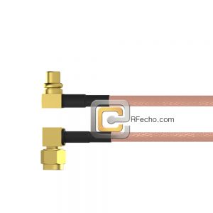 Right Angle SMA Male to Right Angle MCX Plug RG-316 Coax and RoHS F065-321R0-251R0-30-N