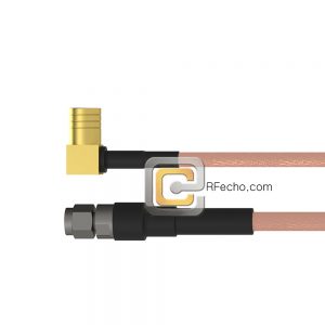 Right Angle SMB Plug to SMA Male RG-316 Coax and RoHS F065-331R0-321S0-30-N