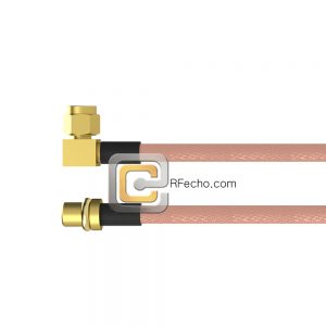Right Angle SMC Plug to MMCX Plug RG-316 Coax and RoHS F065-341R0-271S0-30-N