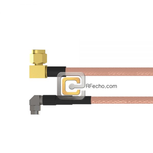 Right Angle SMC Plug to Right Angle SMA Male RG-316 Coax and RoHS F065-341R0-321R0-30-N