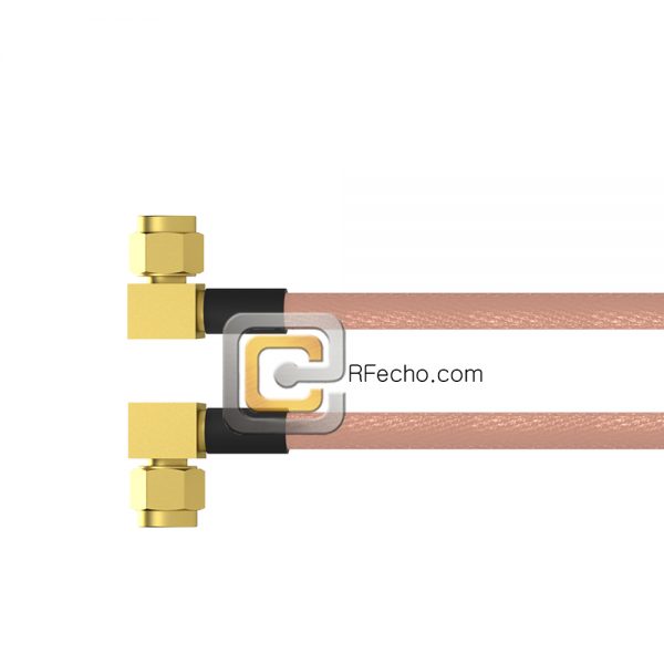 Right Angle SMC Plug to Right Angle SMC Plug RG-316 Coax and RoHS F065-341R0-341R0-30-N