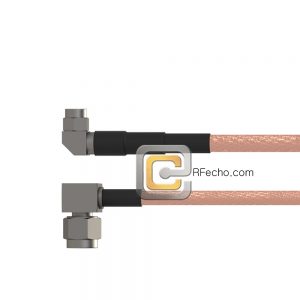 Right Angle SSMA Male to Right Angle SMA Male RG-316 Coax and RoHS F065-361R0-321R0-30-N