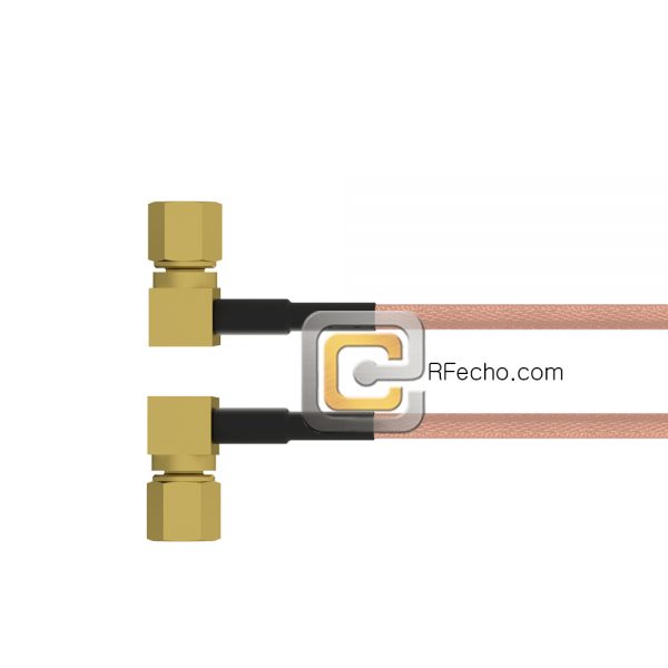 Right Angle SSMC Plug to Right Angle SSMC Plug RG-316 Coax and RoHS F065-381R0-381R0-30-N