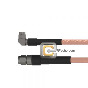SMA Male to Right Angle SMA Male RG-58 Coax and RoHS F070-321S0-321R0-50-N